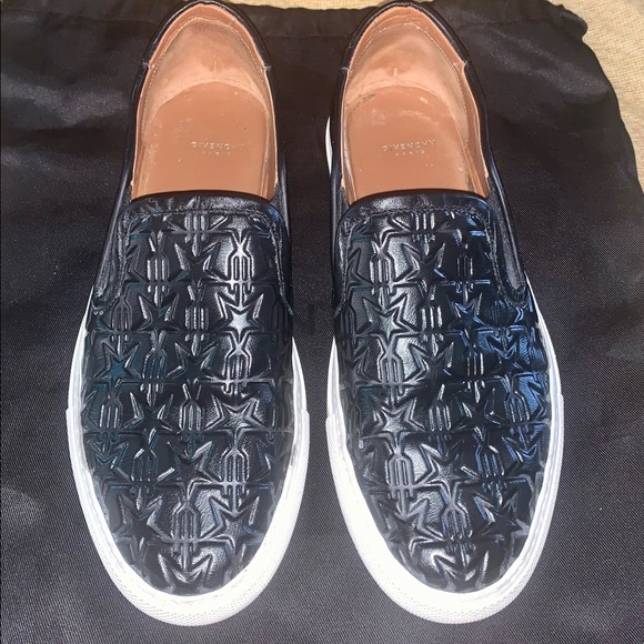 Givenchy Shoes - Givenchy Black Embossed Star Sneakers Slip on 37/7